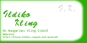 ildiko kling business card